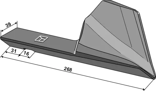 Plogskjær til Grégoire Besson Lengde 268 mm, Bredde 39 mm 