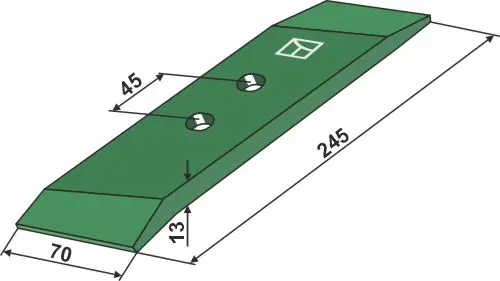 Reversibelt plogskjær til Regent Bredde 70 mm, Tykkelse 13 mm 