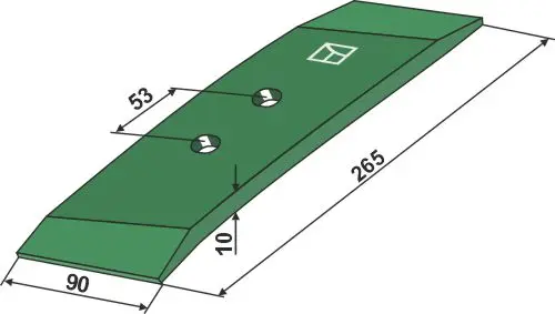 Vendbart plogskjær til Regent Bredde 90 mm, Tykkelse 10 mm 