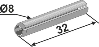 Klemmepinne - Ø8x32 Ø8x32, universal passform