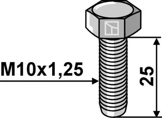 Bolt - M10x1,25 M10x1,25, kvalitet 8.8