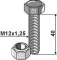 Bolt M12x1,25x40 10.9 L 40 mm