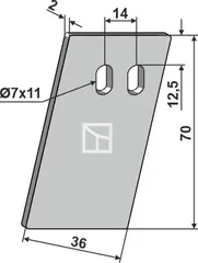 Avskraper til Kuhn Hole: 7x11 mm, Lengde: 70 mm
