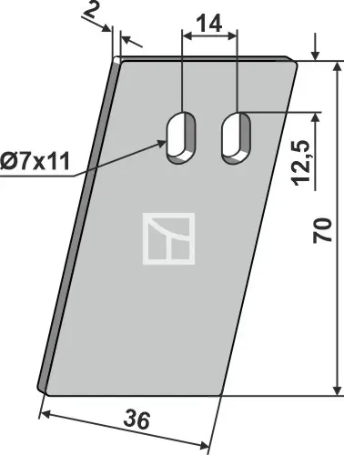 Avskraper til Kuhn Hole: 7x11 mm, Lengde: 70 mm 