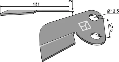 Avskraper til Lemken Hulldiameter 12,5 mm, lengde 131 mm 