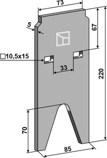Avskraper til Lemken Hole: 10,5x15, lengde: 220