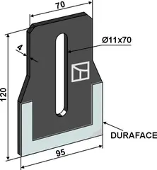 Avskraper til Maschio/Gaspardo Hole: 11x70, Lengde: 120