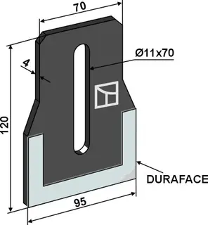 Avskraper til Maschio/Gaspardo Hole: 11x70, Lengde: 120