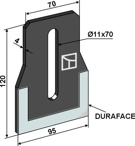 Avskraper til Maschio/Gaspardo Hole: 11x70, Lengde: 120 