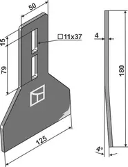 Avskraper til Regent Hole: 11x37, Lengde: 180