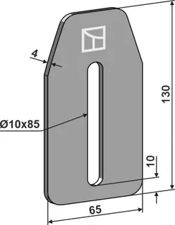 Avskraper til Vogel u. Noot Hole: 10x85, Lengde: 130mm