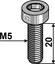 Hexagon socket bolt M5x0,8, lengde 20 mm
