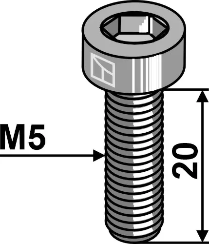 Hexagon socket bolt M5x0,8, lengde 20 mm 