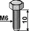 Bolt M6 galvanisert til Lemken M6, lengde 10mm, kvalitet 10.9