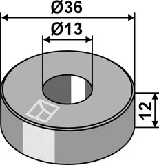 Bøssing Ø36x12 til Kubota Ø36, lengde 12, passer FM-FH
