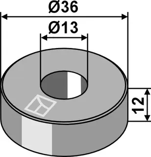 Bøssing Ø36x12 til Kubota Ø36, lengde 12, passer FM-FH