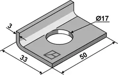 Sikkerhetsplate til Kubota Hole: 17, Lengde: 50 mm