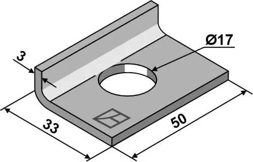 Sikkerhetsplate til Kubota Hole: 17, Lengde: 50 mm 