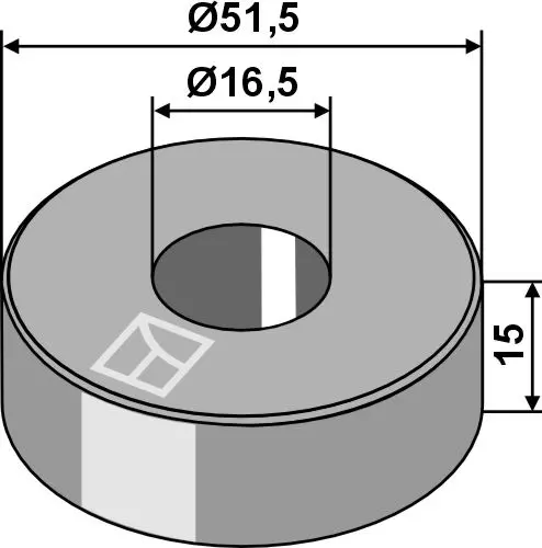 Bøssing til Kubota og Kverneland Ø16,5mm, lengde 15mm, Ø51,5mm 