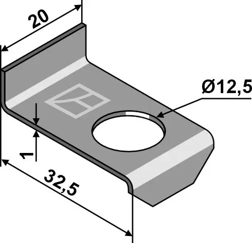 Sikkerhetsplate til Kubota/Kverneland Lengde 32,5 mm - Bredde 20 mm 