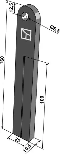 Gummipadder for Braun 220x35 mm, Ø 6,5 mm 