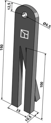 Gummipadder til Braun 160x35mm, hull 6,5mm 
