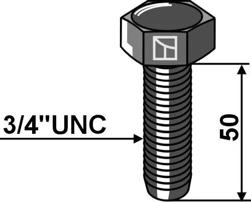 Bolt 3/4''UNC - 10.9 Lengde 50mm, åpning 28mm 