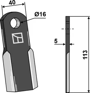 Kniv 113x40 mm