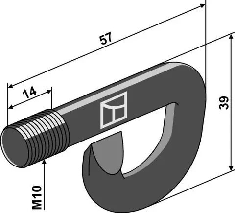 Klembolt til Amazone Lengde 57 mm - M10