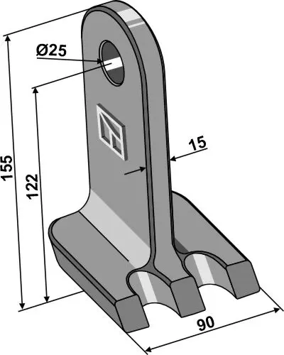 Slaghammere til Boisselet 155 x 90 mm - Hull 25 mm 