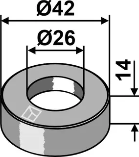 Skive til Berti Ø42x14xØ26, Berti