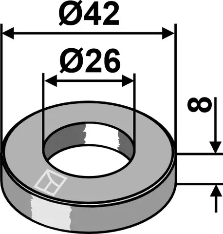 Skive til Berti Ø42x8xØ26 mm - Berti