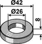 Skive til Berti Ø42 x 8 mm - Hull Ø26 mm