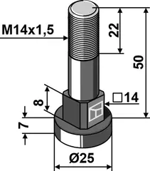 Bolt M14x1,5 til Berti M14 x 1,5 mm - Standard bolt