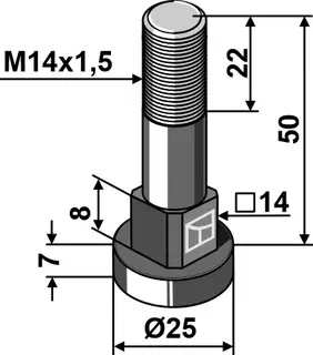 Bolt M14x1,5 til Berti M14 x 1,5 mm - Standard bolt
