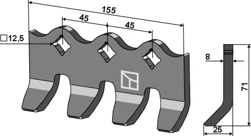 Kniv til Humus Bredde 155 mm - Tykkelse 8 mm 