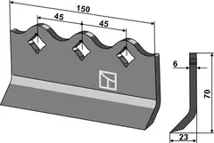 Kniv til Humus Bredde 150 mm - Tykkelse 6 mm