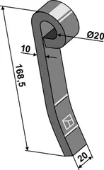 Hammerkniv til Kverneland, Maletti 168,5 x 20 mm - Tykkelse 10 mm