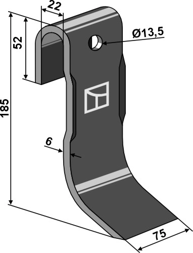 Slagjern 185x75 mm
