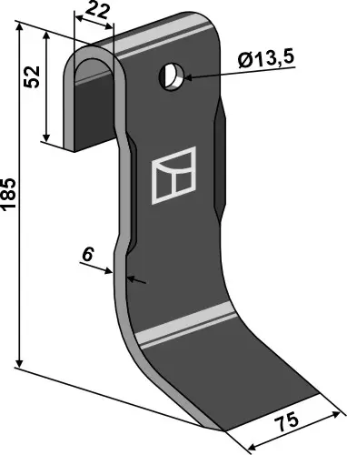 Flail 185x75mm Lengde 185mm, bredde 75mm 