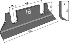 Hakkekniv 190mm til JF Lengde 190mm, tykkelse 7mm
