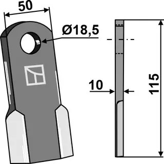 Kniv 115x50 mm