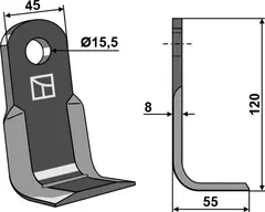 Slaghammere 120x45mm til OMARV 120 x 45 mm - Tykkelse 8 mm