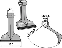 Beskjæringshammer PTA - Maschio 125 x 46 mm - PTA Beschichtung
