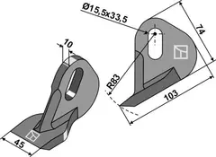 Slaghammere til Kuhn Lengde 103 mm - Bredde 45 mm