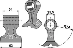 Beskjæringshammer Berti 63mm arbeidsbredde, Serie Park/FM