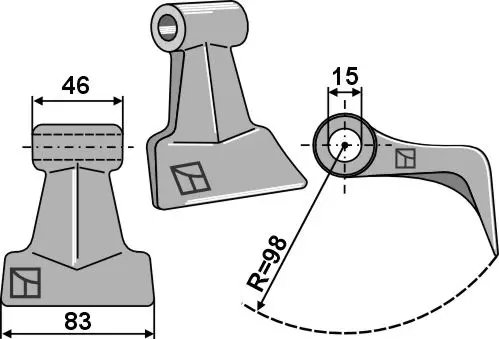 Slaghammere til Agrimaster 83 x 45,5 mm - KDL og KDX 