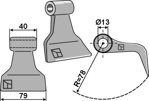 Hammerkniv til Stark Radius 78 mm - Arbeidsbredde 79 mm 