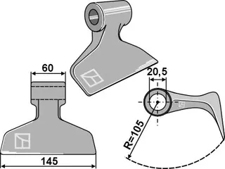 Beskjæringshammer til Agrimaster 145mm arbeidsbredde, 20,5mm hull