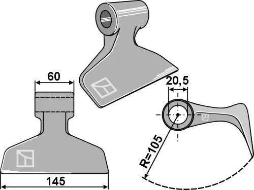Slaghammere til Agrimaster Bredde 145 mm, Hull 20,5 mm 